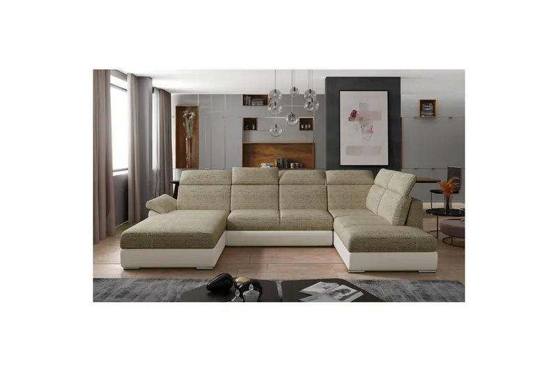 Hörnsoffa Eltap Evanell 336x211x102 cm - Berlin 03, Mjuk 33, Beige, Vänster — Berlin 03, Mjuk 33, Beige, Vänster