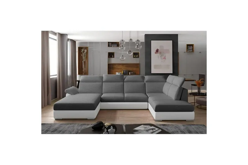 Hörnsoffa Eltap Evanell 336x211x102 cm - Sawana 05, Soft 17, Grå, Vit, Vänster — Sawana 05, Soft 17, Grå, Vit, Vänster