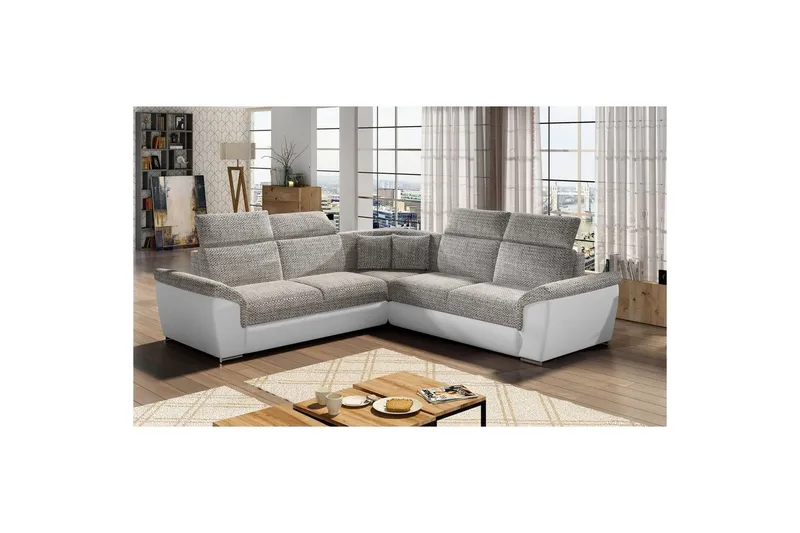 Hörnsoffa Eltap Federico 266x102x266 cm - Berlin 01, Mjuk 17, Grå, Universell — Berlin 01, Mjuk 17, Grå, Universell