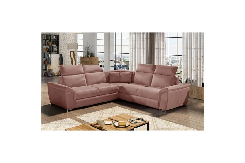 Hörnsoffa Eltap Federico 266x102x266 cm - Monolith 63, Rosa, Universell — Monolith 63, Rosa, Universell