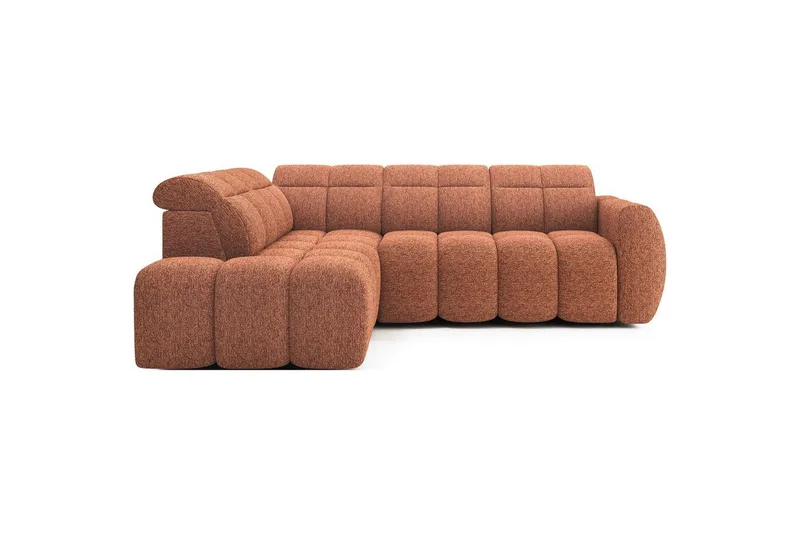 Hörnsoffa Eltap Flconn 258x208x107 cm - Korallin 30, Orange, Vänster — Korallin 30, Orange, Vänster