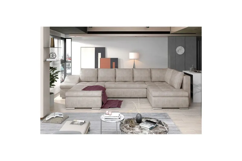 Hörnsoffa Eltap Giovanni 351x82x190 cm - Dora 21, Beige, Vänster — Dora 21, Beige, Vänster