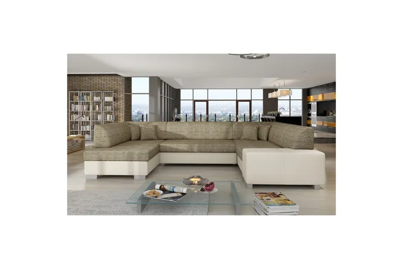 Hörnsoffa Eltap Isloren 322x204x72 cm - Berlin 03, Mjuk 33, Beige, Vänster — Berlin 03, Mjuk 33, Beige, Vänster