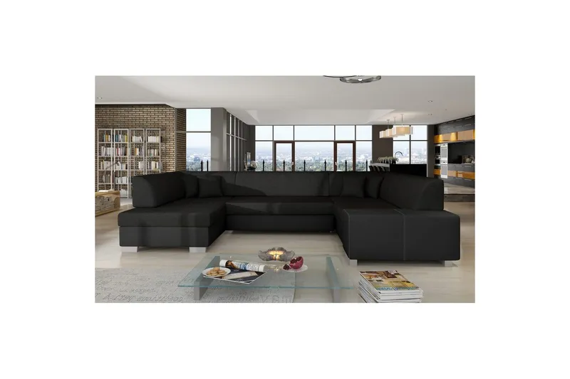 Hörnsoffa Eltap Isloren 322x204x72 cm - Sawana 14, Soft 11, Svart, Vänster — Sawana 14, Soft 11, Svart, Vänster