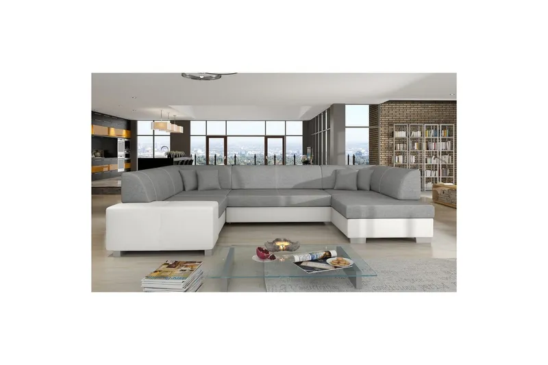 Hörnsoffa Eltap Isloren 322x204x72 cm - Sawana 21, Soft 17, Grå, Vit, Höger — Sawana 21, Soft 17, Grå, Vit, Höger