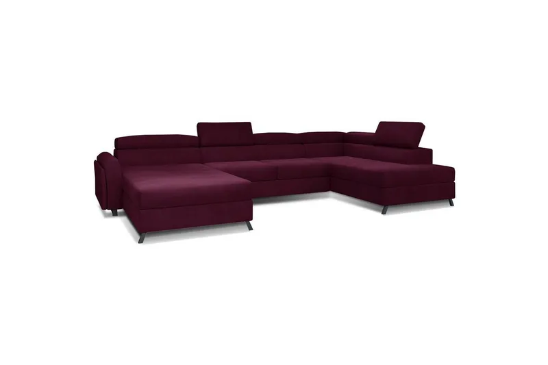 Hörnsoffa Eltap Josette 360x200x92 cm - Mat Velvet 68, Röd, Höger — Mat Velvet 68, Röd, Höger