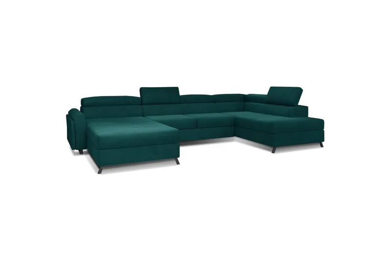 Hörnsoffa Eltap Josette 360x200x92 cm - Mat Velvet 75, Grön, Höger — Mat Velvet 75, Grön, Höger