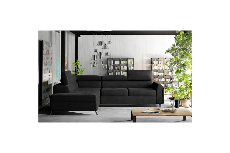 Hörnsoffa Eltap Kairos 265x200x92 cm - Mat Velvet 99, Blå, Vänster — Mat Velvet 99, Blå, Vänster