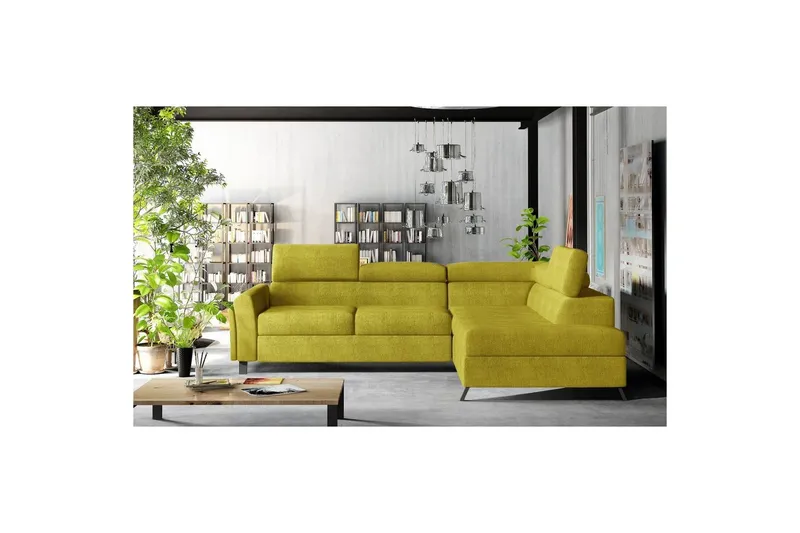 Hörnsoffa Eltap Kairos 265x200x92 cm - Omega 68, Gul, Höger — Omega 68, Gul, Höger