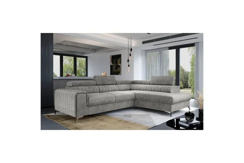 Hörnsoffa Eltap Laurence 278x205x92 cm - Dora 90, Grå, Höger — Dora 90, Grå, Höger