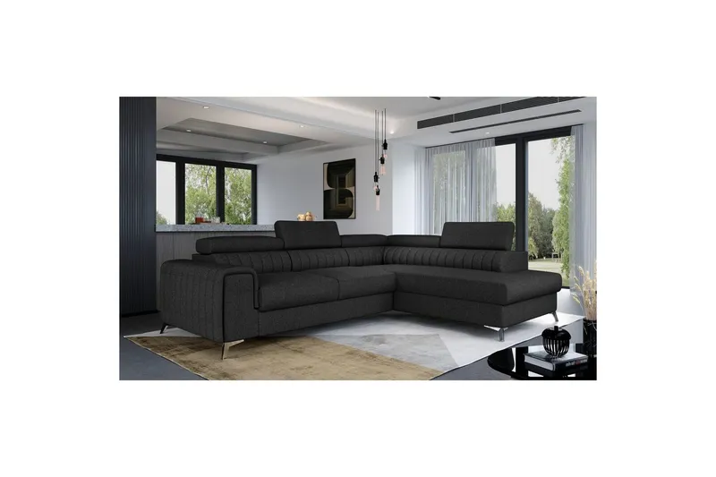 Hörnsoffa Eltap Laurence 278x205x92 cm - Inari 96, Mörkgrå, Höger — Inari 96, Mörkgrå, Höger