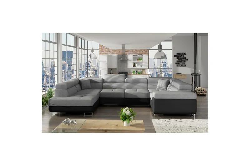 Hörnsoffa Eltap Letto 340x202x90 cm - Sawana 21, Soft 11, Vänster — Sawana 21, Soft 11, Vänster