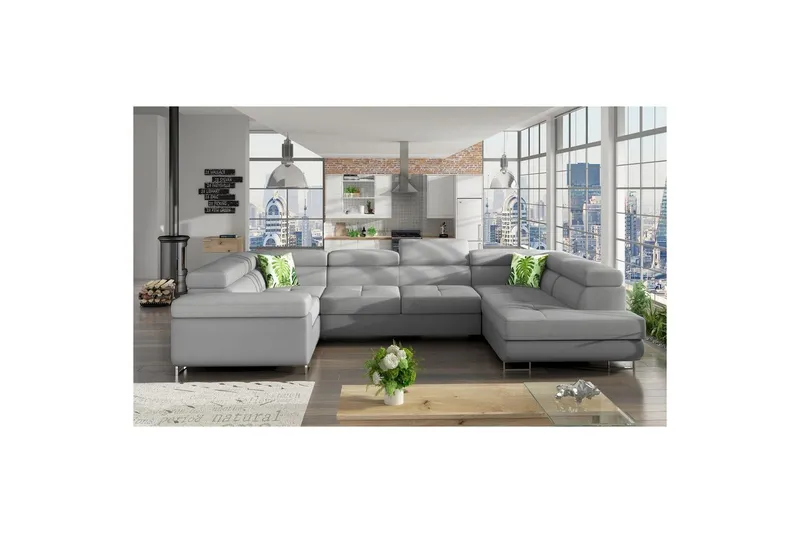 Hörnsoffa Eltap Letto 340x202x90 cm - Soro 83, Soft 29, Kuddar: Jungle 32, Höger — Soro 83, Soft 29, Kuddar: Jungle 32, Höger