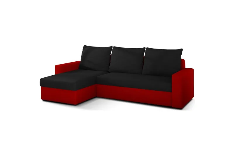 Hörnsoffa Eltap Livio 237x150x72 cm - Alova 04, Alova 46, Svart, Röd — Alova 04, Alova 46, Svart, Röd
