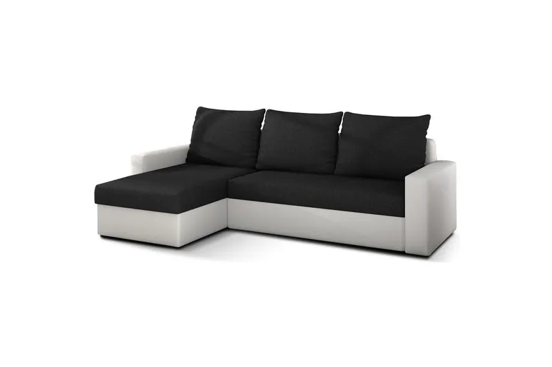 Hörnsoffa Eltap Livio 237x150x72 cm - Sawana 14, Soft 17, Svart, Vit — Sawana 14, Soft 17, Svart, Vit