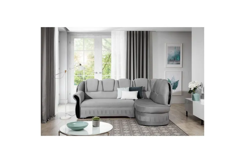 Hörnsoffa Eltap Lord 243x180x112 cm - Monolit 84, Ljusgrå, Höger — Monolit 84, Ljusgrå, Höger