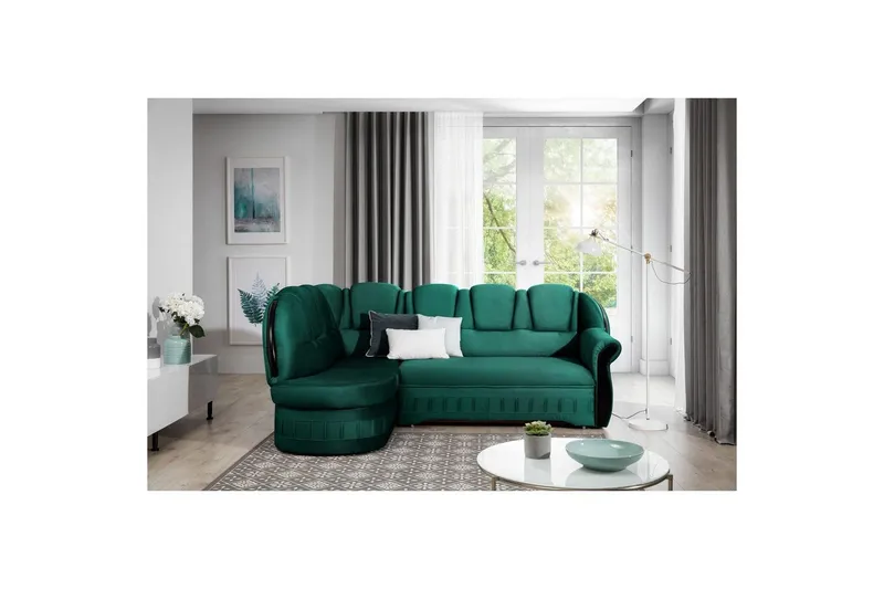 Hörnsoffa Eltap Lord 243x180x112 cm - Nube 35, Grön, Vänster — Nube 35, Grön, Vänster