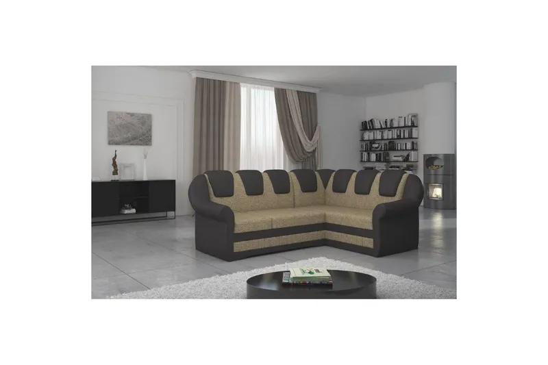 Hörnsoffa Eltap Lord II 243x195x112 cm - Berlin 03, Soft 66, Beige, Mörkbrun, Höger — Berlin 03, Soft 66, Beige, Mörkbrun, Höger