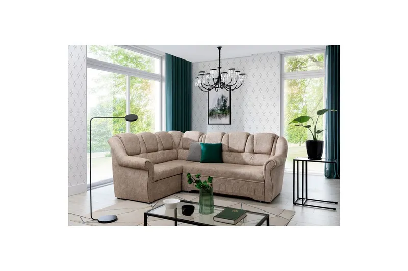 Hörnsoffa Eltap Lord II 243x195x112 cm - Dora 21, Beige, Vänster — Dora 21, Beige, Vänster