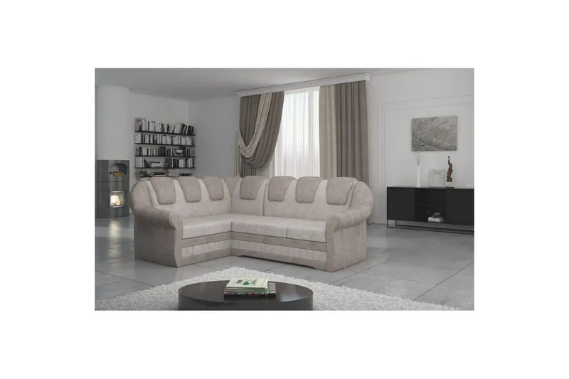 Hörnsoffa Eltap Lord II 243x195x112 cm - Dora 21, Dora 22, Beige, Brun, Vänster — Dora 21, Dora 22, Beige, Brun, Vänster
