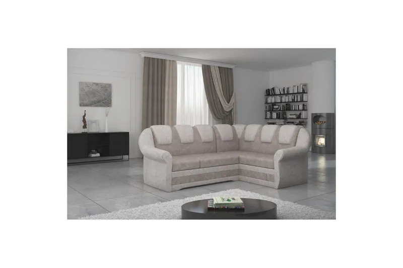 Hörnsoffa Eltap Lord II 243x195x112 cm - Dora 22, Dora 21, Brun, Beige, Höger — Dora 22, Dora 21, Brun, Beige, Höger