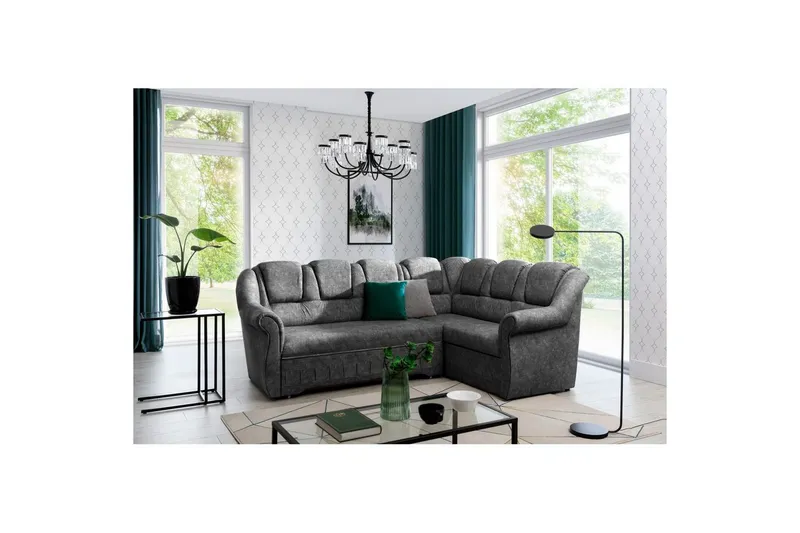Hörnsoffa Eltap Lord II 243x195x112 cm - Dora 90, Grå, Höger — Dora 90, Grå, Höger