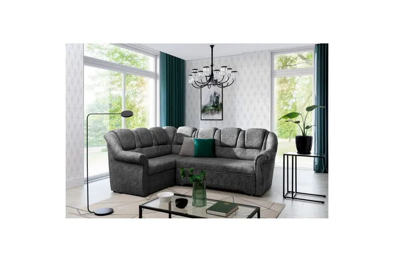 Hörnsoffa Eltap Lord II 243x195x112 cm - Dora 90, Grå, Vänster — Dora 90, Grå, Vänster