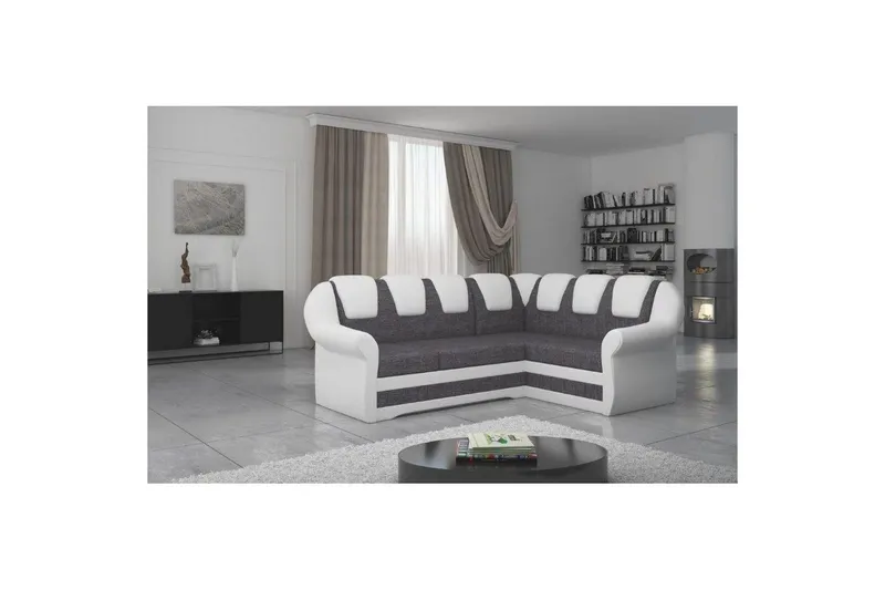 Hörnsoffa Eltap Lord II 243x195x112 cm - Sawana 05, Soft 17, Grå, Vit, Höger — Sawana 05, Soft 17, Grå, Vit, Höger