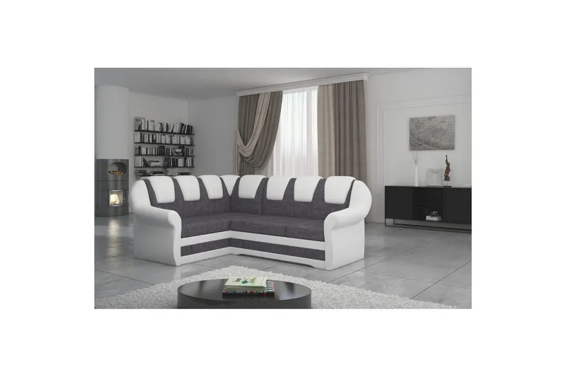 Hörnsoffa Eltap Lord II 243x195x112 cm - Sawana 05, Soft 17, Grå, Vit, Vänster — Sawana 05, Soft 17, Grå, Vit, Vänster