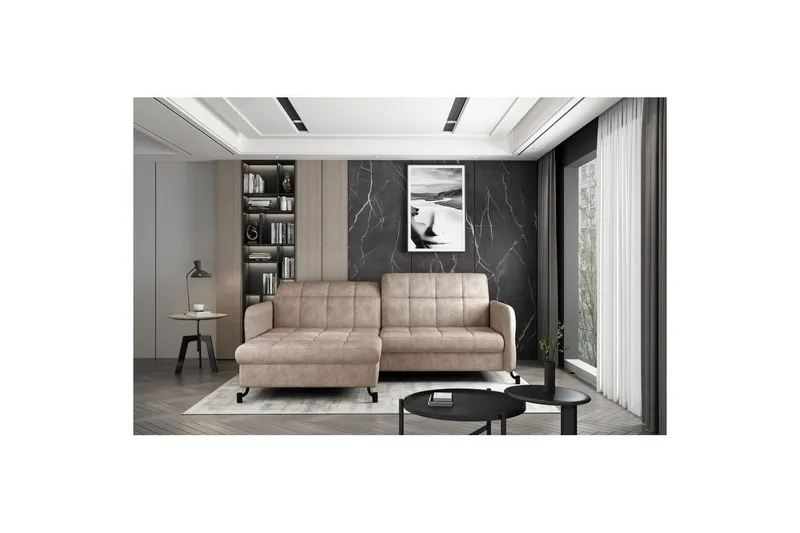 Hörnsoffa Eltap Lorelle 225x160x105 cm - Dora 21, Beige, Vänster — Dora 21, Beige, Vänster