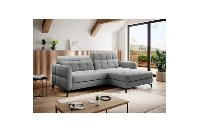 Hörnsoffa Eltap Lorelle 225x160x105 cm - Inari 91, Grå, Höger — Inari 91, Grå, Höger
