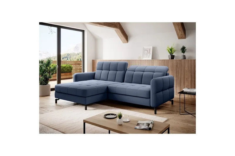 Hörnsoffa Eltap Lorelle 225x160x105 cm - Omega 86, Blå, Vänster — Omega 86, Blå, Vänster