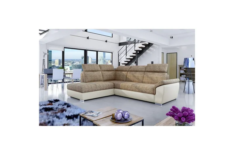 Hörnsoffa Eltap Loreto 260x210x102 cm - Berlin 03, Soft 33, Beige, Vänster — Berlin 03, Soft 33, Beige, Vänster
