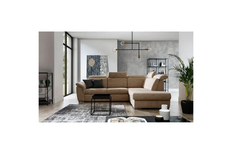 Hörnsoffa Eltap Loreto 260x210x102 cm - Dora 21, Beige, Höger — Dora 21, Beige, Höger