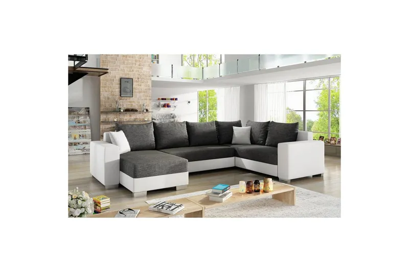Hörnsoffa Eltap Marco 312x210x92 cm - Sawana 05, Soft 17, Grå, Vit, Vänster — Sawana 05, Soft 17, Grå, Vit, Vänster