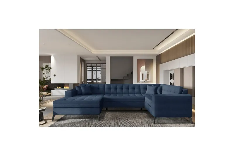 Hörnsoffa Eltap Montez 340x180x93 cm - Poco 40, Blå, Vänster — Poco 40, Blå, Vänster