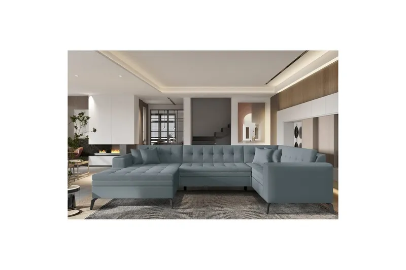 Hörnsoffa Eltap Montez 340x180x93 cm - Savoi 100, Grå, Vänster — Savoi 100, Grå, Vänster