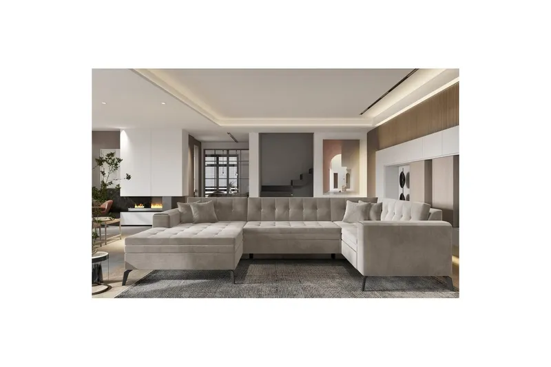 Hörnsoffa Eltap Montez 340x180x93 cm - Sola 18, Beige, Vänster — Sola 18, Beige, Vänster