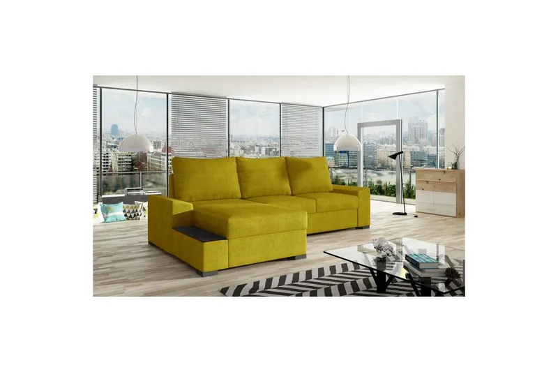 Hörnsoffa Eltap Negro 245x165x90 cm - Omega 68, Gul, Vänster — Omega 68, Gul, Vänster