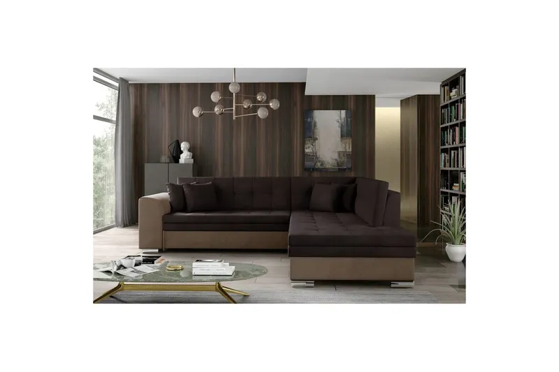 Hörnsoffa Eltap Pieretta 260x207x78 cm - Monolith 29, Monolith 09, Brun, Mörkbeige, Höger — Monolith 29, Monolith 09, Brun, Mörkbeige, Höger