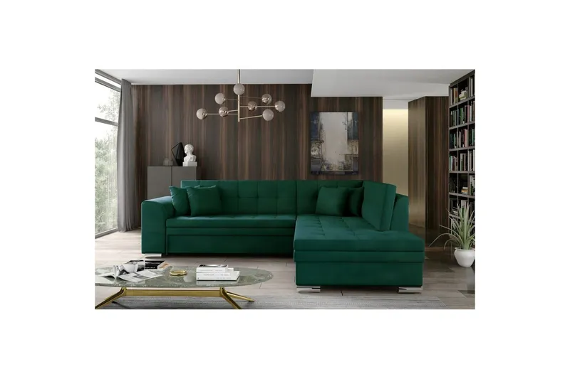 Hörnsoffa Eltap Pieretta 260x207x78 cm - Monolith 37, Grön, Höger — Monolith 37, Grön, Höger