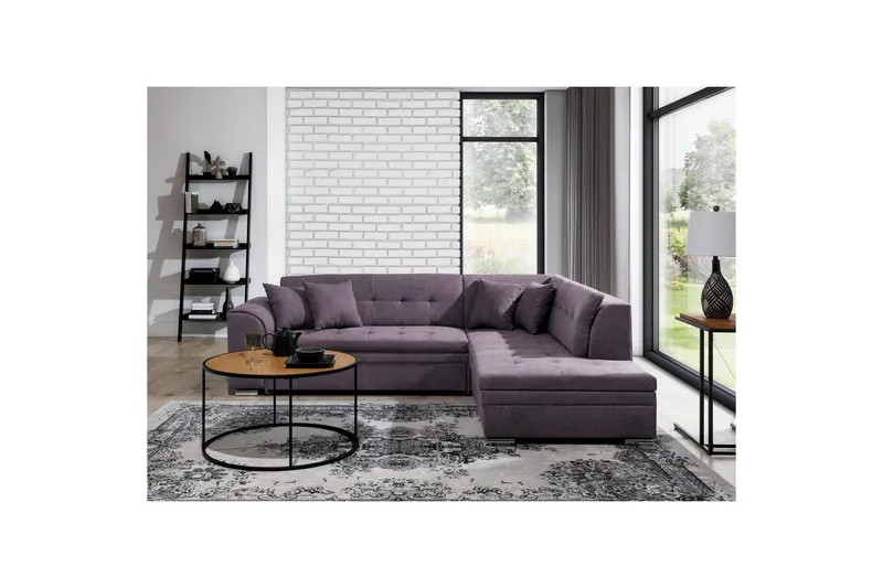 Hörnsoffa Eltap Pieretta 260x207x78 cm - Poco 41, Lila, Höger — Poco 41, Lila, Höger