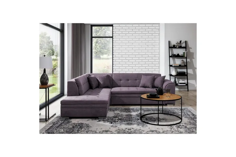 Hörnsoffa Eltap Pieretta 260x207x78 cm - Poco 41, Lila, Vänster — Poco 41, Lila, Vänster
