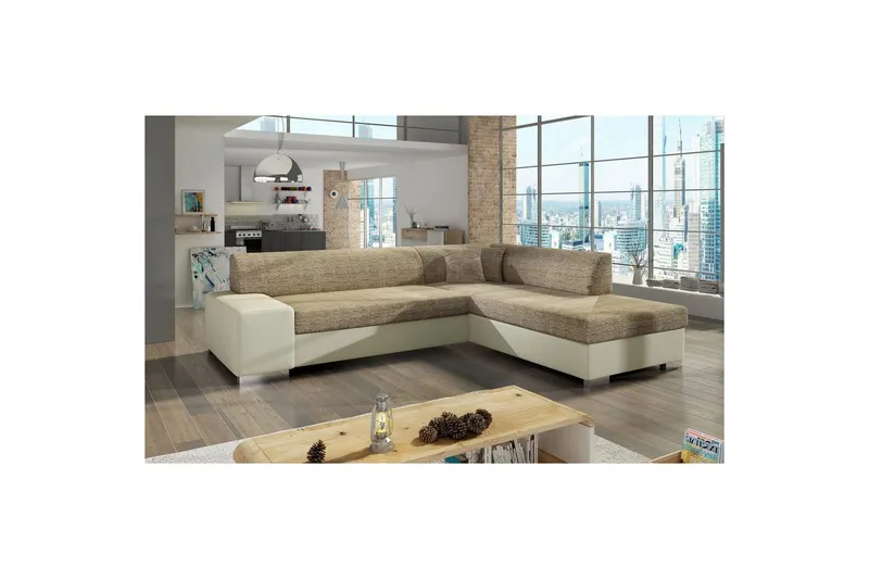 Hörnsoffa Eltap Porto 278x217x74 cm - Berlin 03, Soft 33, Beige, Höger — Berlin 03, Soft 33, Beige, Höger