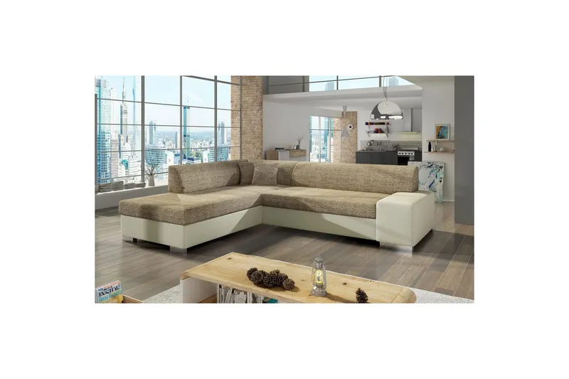 Hörnsoffa Eltap Porto 278x217x74 cm - Berlin 03, Soft 33, Beige, Vänster — Berlin 03, Soft 33, Beige, Vänster