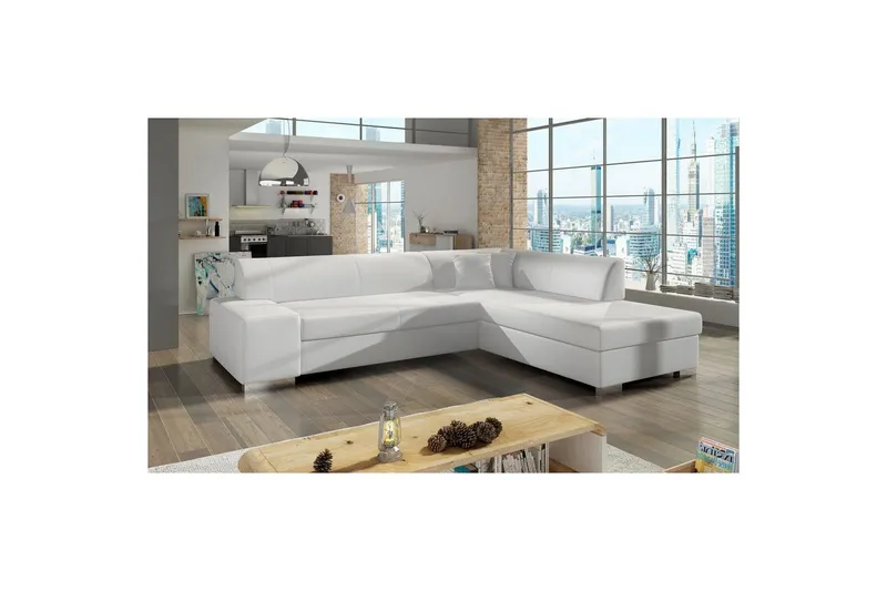 Hörnsoffa Eltap Porto 278x217x74 cm - Soft 17, Vit, Höger — Soft 17, Vit, Höger