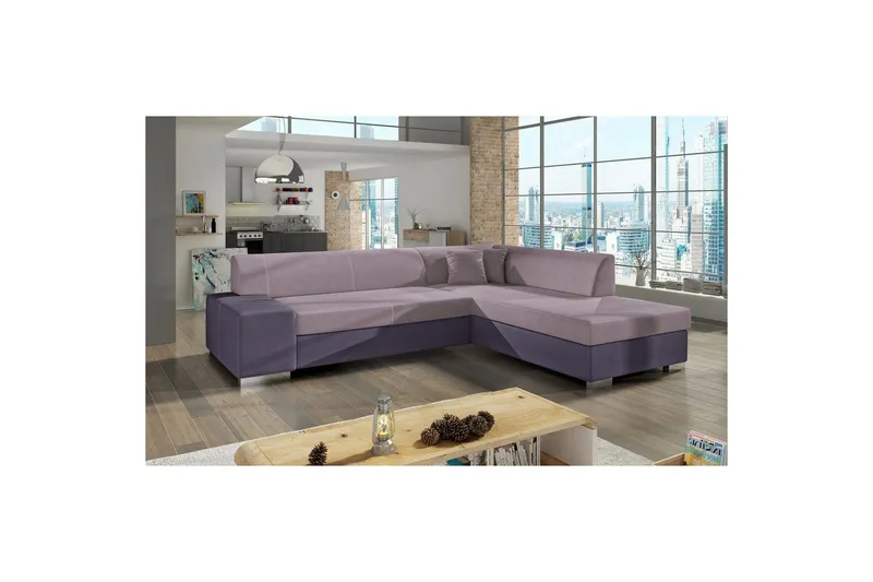 Hörnsoffa Eltap Porto 278x217x74 cm - Soro 61, Soro 65, Rosa, Lila, Höger — Soro 61, Soro 65, Rosa, Lila, Höger