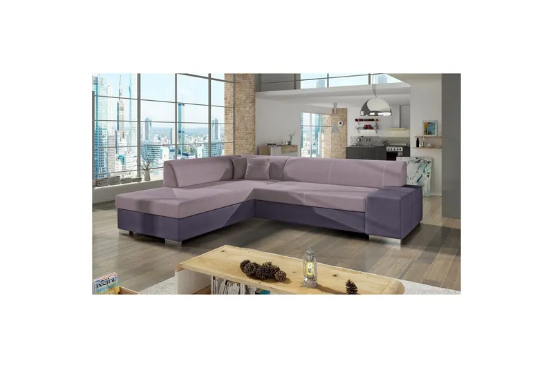 Hörnsoffa Eltap Porto 278x217x74 cm - Soro 61, Soro 65, Rosa, Lila, Vänster — Soro 61, Soro 65, Rosa, Lila, Vänster