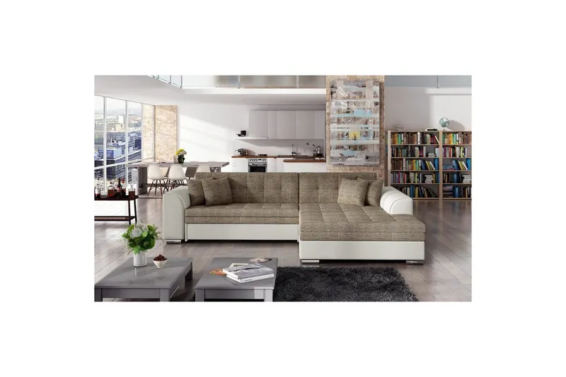 Hörnsoffa Eltap Sorento 296x194x78 cm - Berlin 03, Soft 33, Beige, Höger — Berlin 03, Soft 33, Beige, Höger