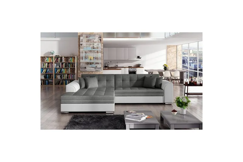 Hörnsoffa Eltap Sorento 296x194x78 cm - Sawana 05, Soft 17, Mörkgrå, Vänster — Sawana 05, Soft 17, Mörkgrå, Vänster